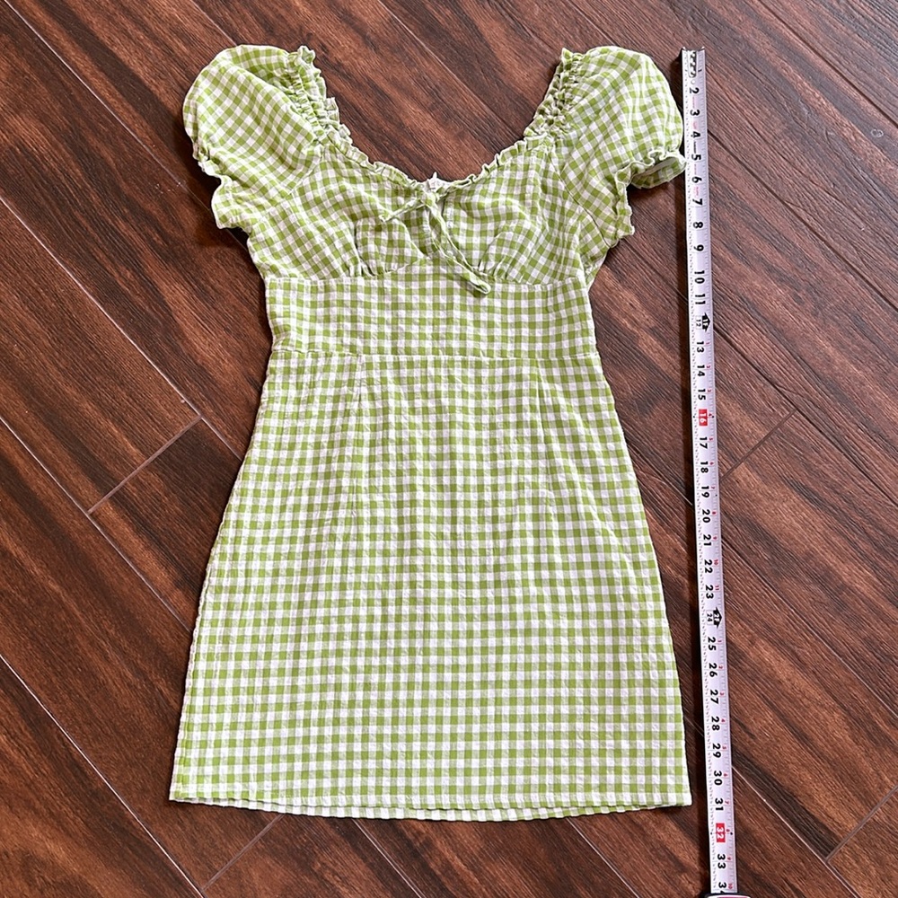 Shein Green Gingham Dress M